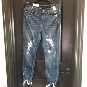 Judy Blue 11/30 Dark Wash Ripped Jeans - Medium Rise, Skinny Fit- NWT